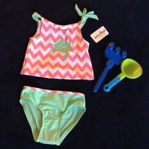 6x kids Girls 2 Piece Crab swimwear ☀️ NWT